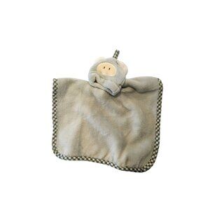 Piglet Plush Baby Security Blanket With Green Checkered Trim